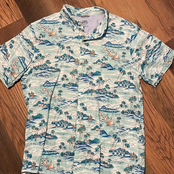 Men's IZOD Saltwater Dockside Button Front Shirt Hawaiian shirt - Picture 1 of 3